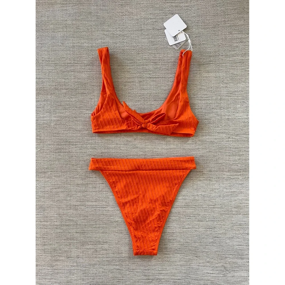 Monday Swimwear Cabo San Lucas Top Argentina Bottom Petite Persimmon Bikini Set